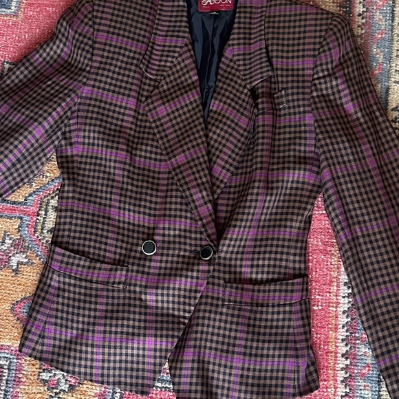 Vintage Sasson Plaid Blazer - Picture 4 of 12